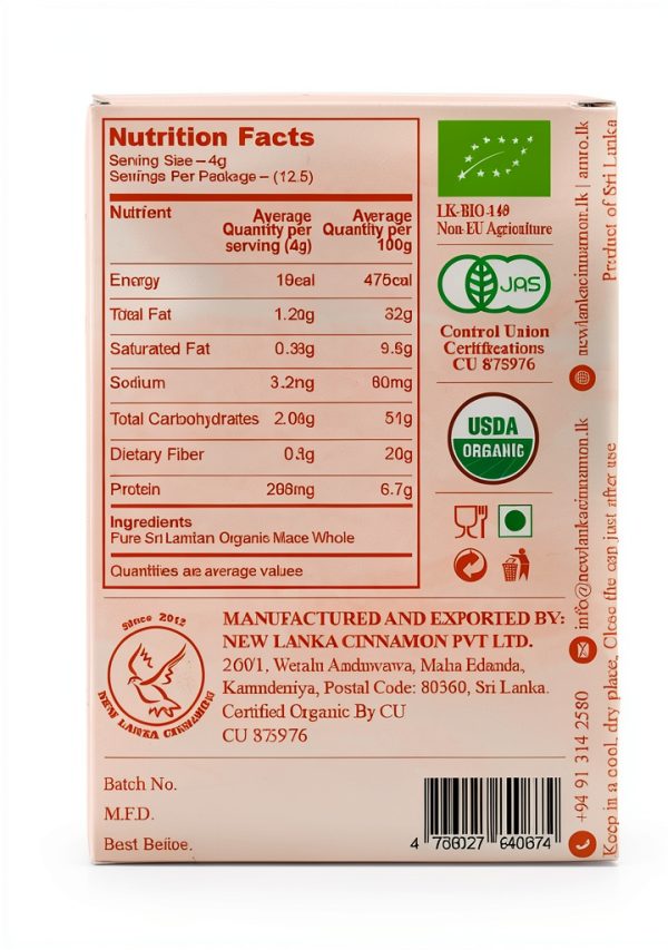 New Lanka Organic Mace Spice Certified Ceylon Grocery-1