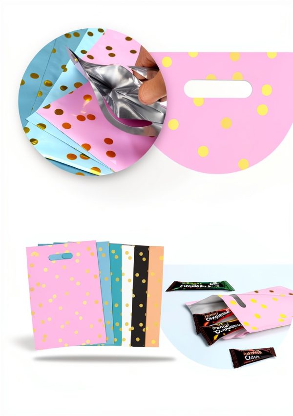 Pavo Party Favor Bags for Kids Golden Dot Design-3
