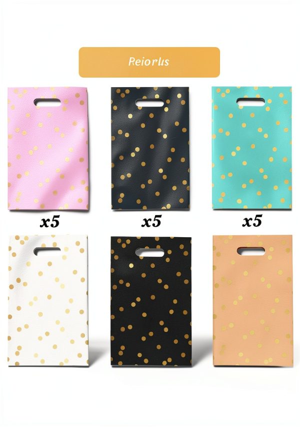 Pavo Party Favor Bags for Kids Golden Dot Design-4