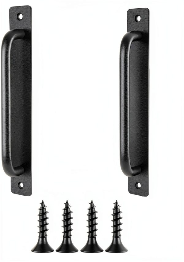 Black Aluminum Alloy No Drilling Exposed Handle Sliding Door Armrest-1