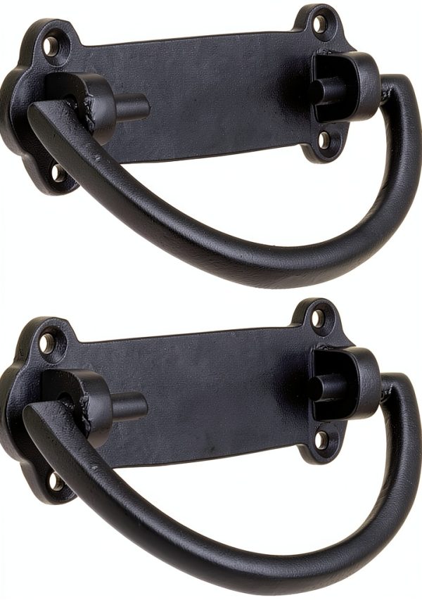 Antique Chest Handles Set of 2 A29 Heavy Duty Cast Iron Handles Black-0