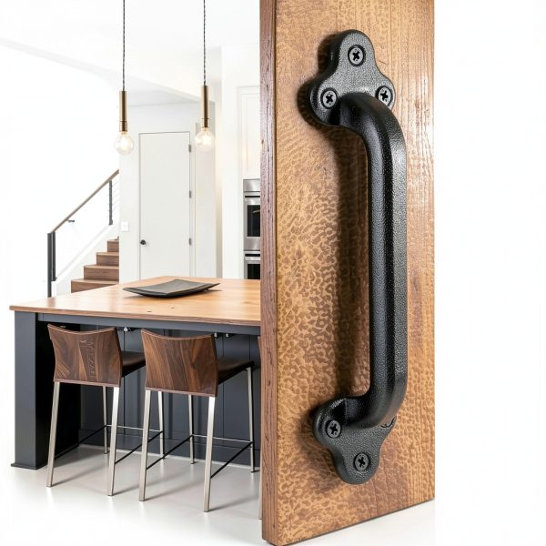 9 Inch Barn Door Handles, Heavy Duty Rustic Design Barn Door Pull, for DIY Sliding Barn Door, Gate, Shed, Garage | Solid Metal Material, Matte Black-0