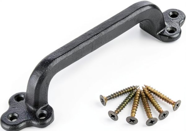 9 Inch Barn Door Handles, Heavy Duty Rustic Design Barn Door Pull, for DIY Sliding Barn Door, Gate, Shed, Garage | Solid Metal Material, Matte Black-4